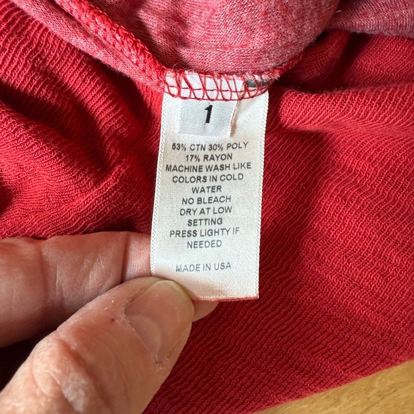 NORTH STAR BASE TEE SHIRT CREWNECK PREPPY CASUAL WEEKEND WEAR RAW EDGES RED 1-S - Picture 11 of 12